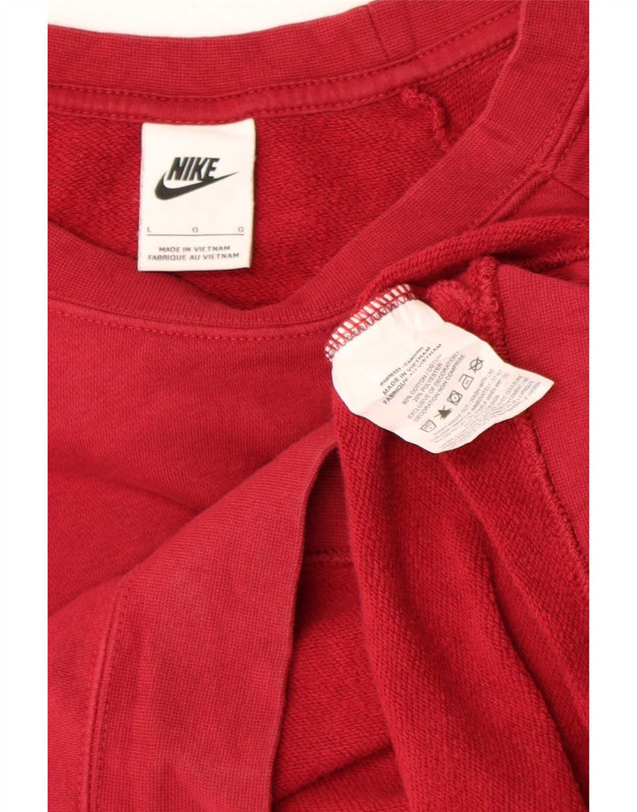 Nike Damen-Sweatshirt in Übergröße, Größe 16, Größe L, Rot, Baumwolle