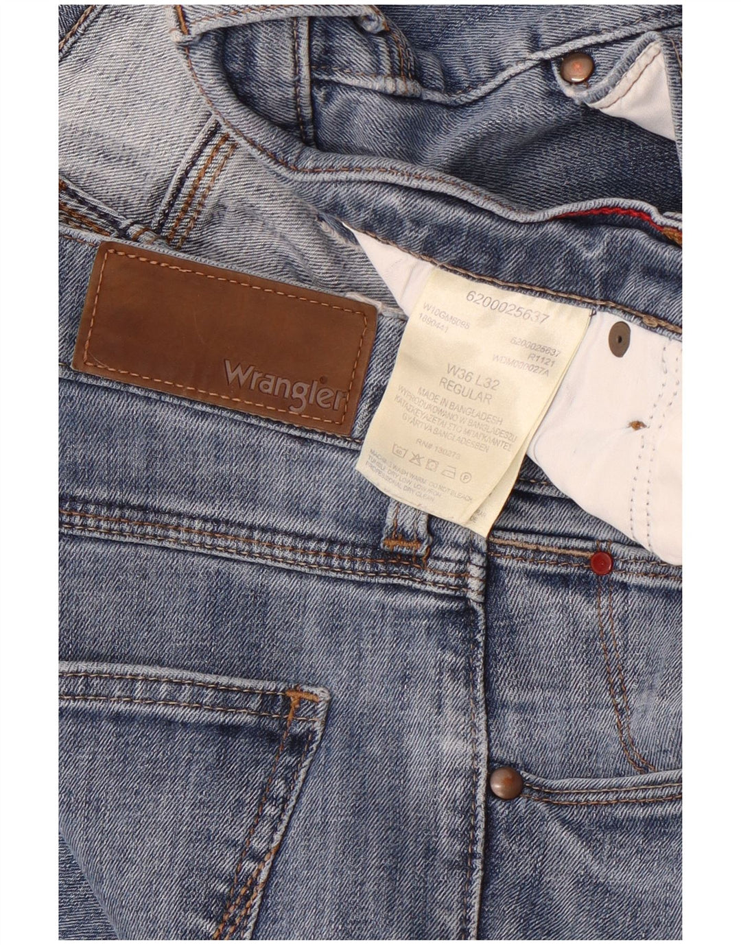 Wrangler Herren Regular Slim Jeans W36 L32 Blaue Baumwolle