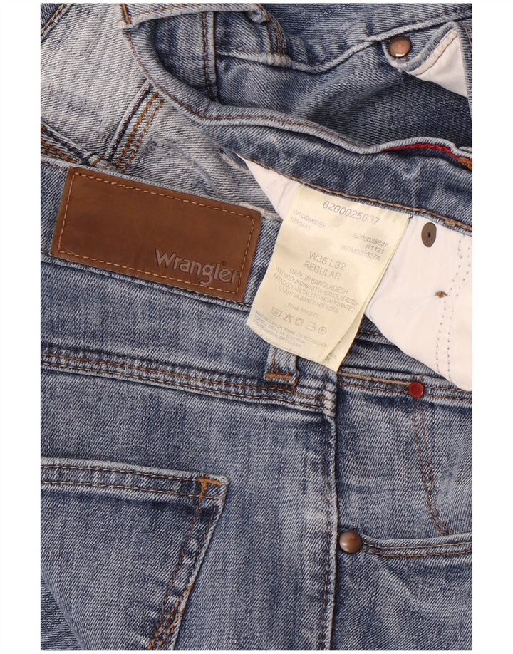 Wrangler Herren Regular Slim Jeans W36 L32 Blaue Baumwolle