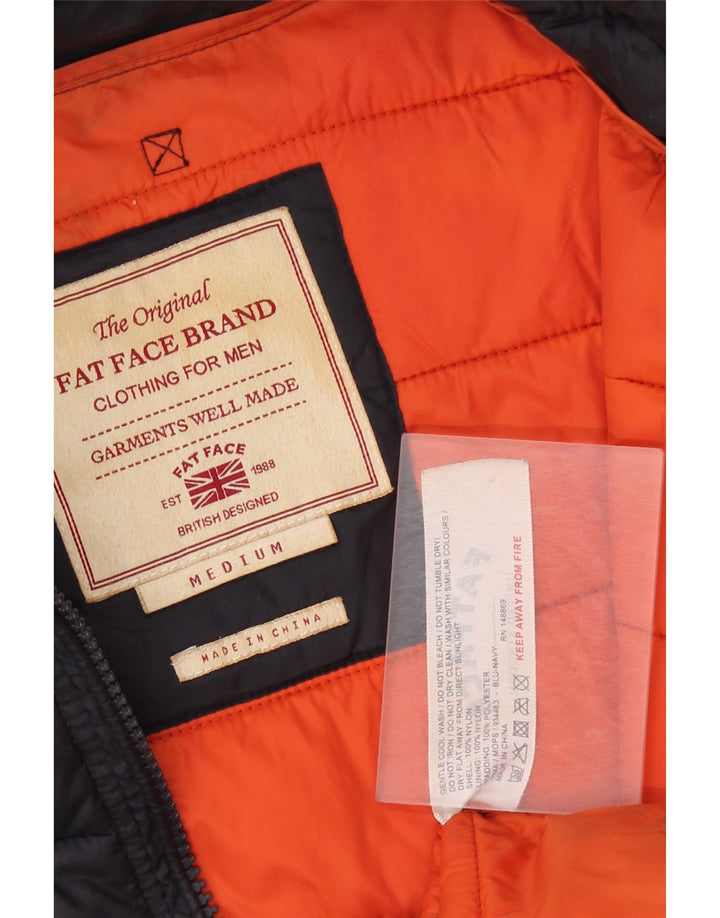 FAT FACE Wattierte Herrenjacke UK 38 Mittelmarineblaues Nylon