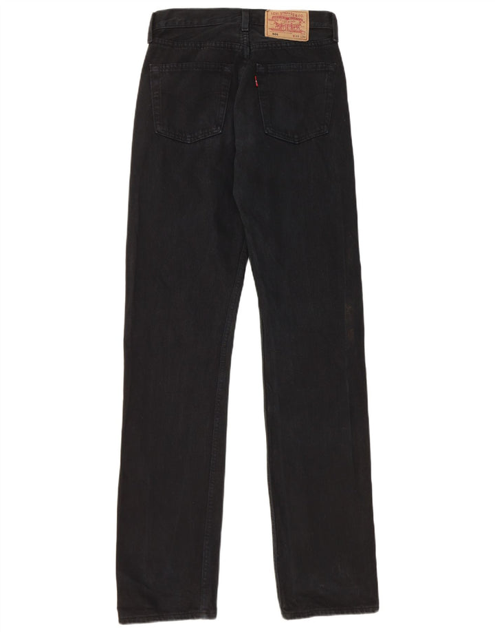 Levi's Damen 501 Straight Jeans W28 L34 Schwarze Baumwolle