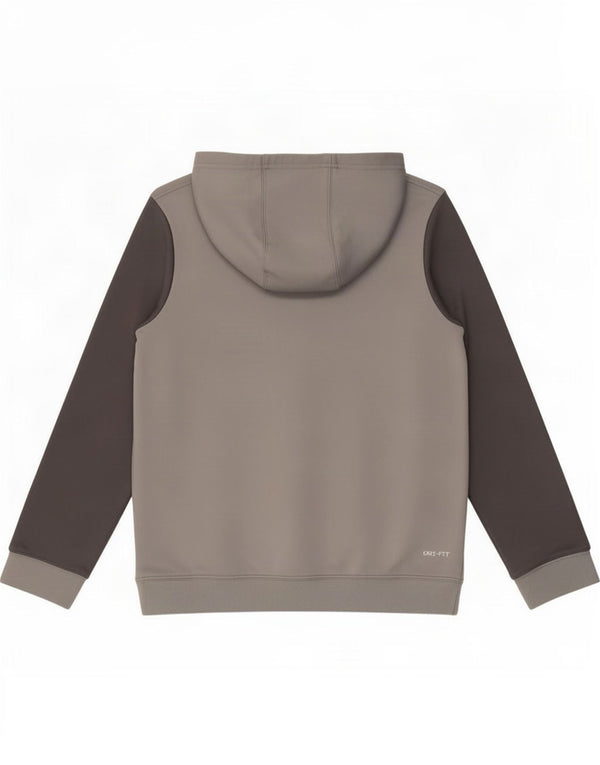Nike Boys Dri Fit Graphic Hoodie Jumper 12-13 Years Large Grey Colourblock