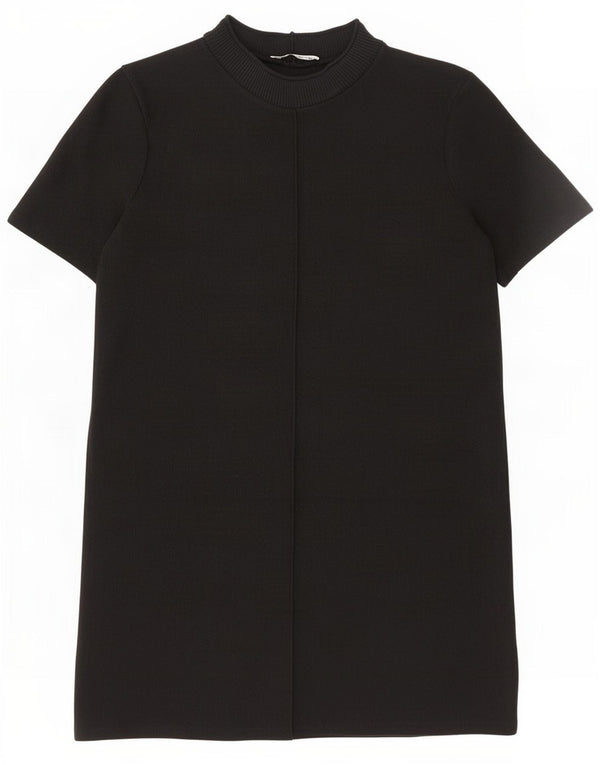 Zara Damen Pulloverkleid UK 10 Small Schwarz Polyester