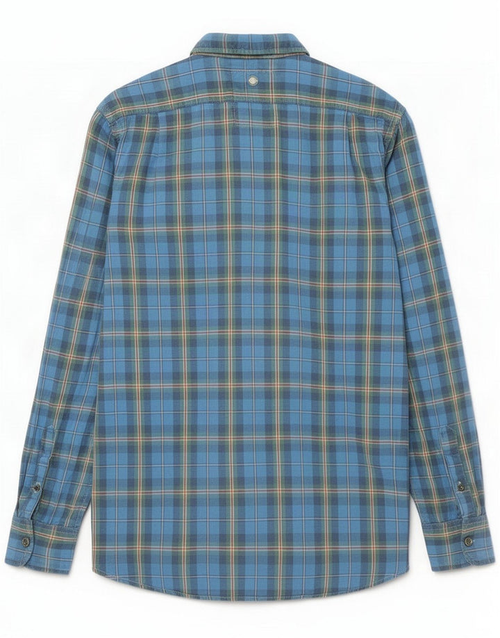 Superdry Herren-Flanellhemd, groß, blau kariert, Baumwolle