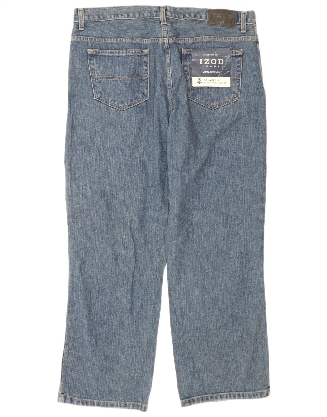 Izod Herren Relaxed Fit Straight Jeans W36 L29 Blaue Baumwolle