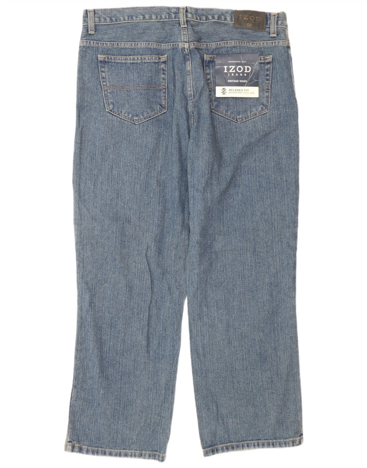 Izod Herren Relaxed Fit Straight Jeans W36 L29 Blaue Baumwolle