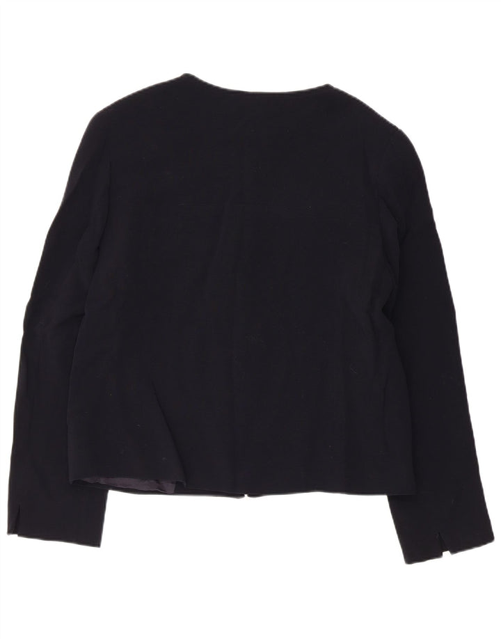 Max Mara Damen Blazer Jacke UK 16 Große marineblaue Schurwolle