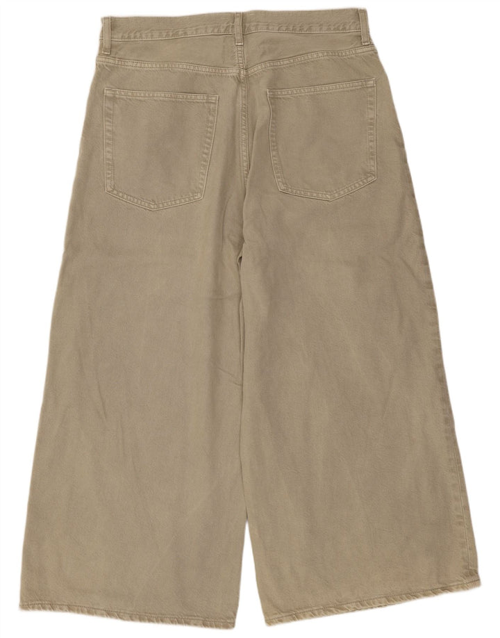 Cos Damen-Cropped-Jeans W31 L25 Beige Baumwolle