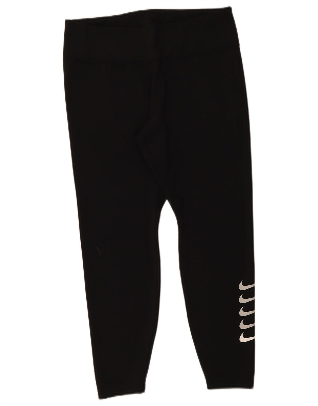 Nike Womens Dri Fit Graphic Crop Leggings UK 14 Large Schwarz Polyester