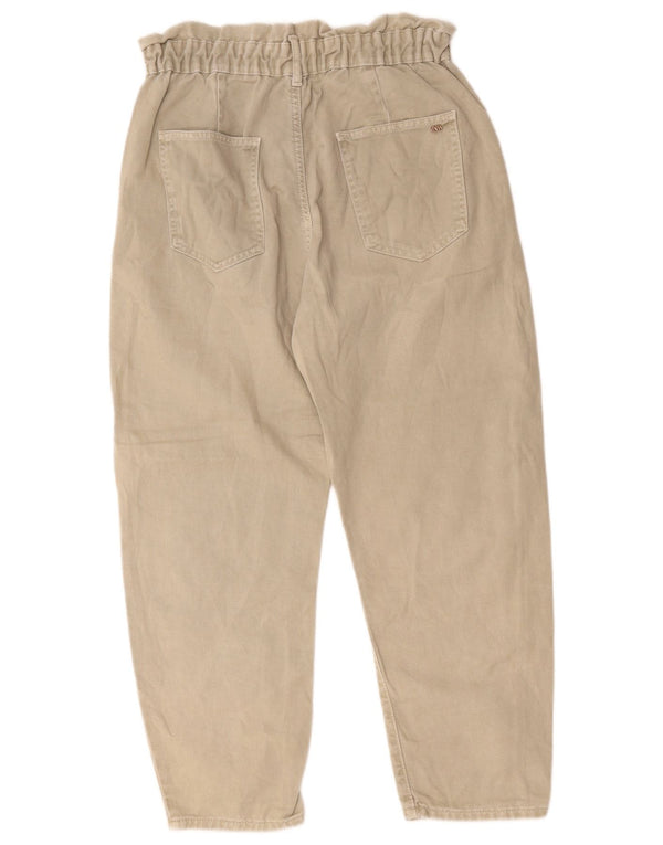 Zara Damen High Waist Tapered Cropped Jeans EU 38 Small W28 L25 Beige