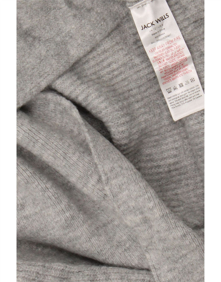 Jack Wills Damen-Strickjacke in Übergröße, lang geschnitten, Gr. 12, Mittelgrau