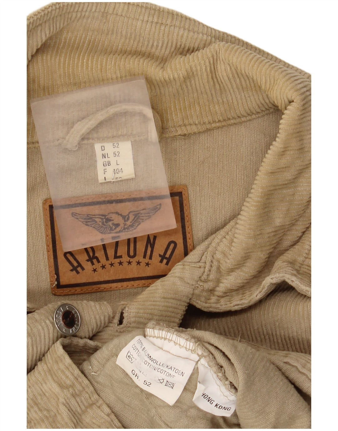 ARIZONA Herren Cordjacke UK 40 Large Beige Baumwolle