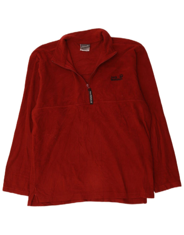 Jack Wolfskin Herren-Fleecepullover mit Reißverschluss am Hals, UK 40/42, Größe L, Burgunderrot, Polyester