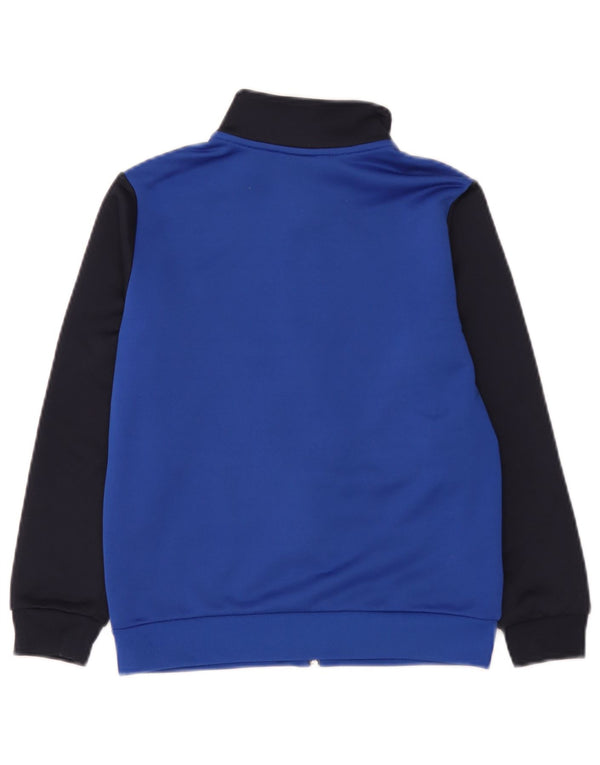 Adidas Jungen Grafik-Trainingsanzug-Top-Jacke, 9–10 Jahre, blaues Farbblockdesign