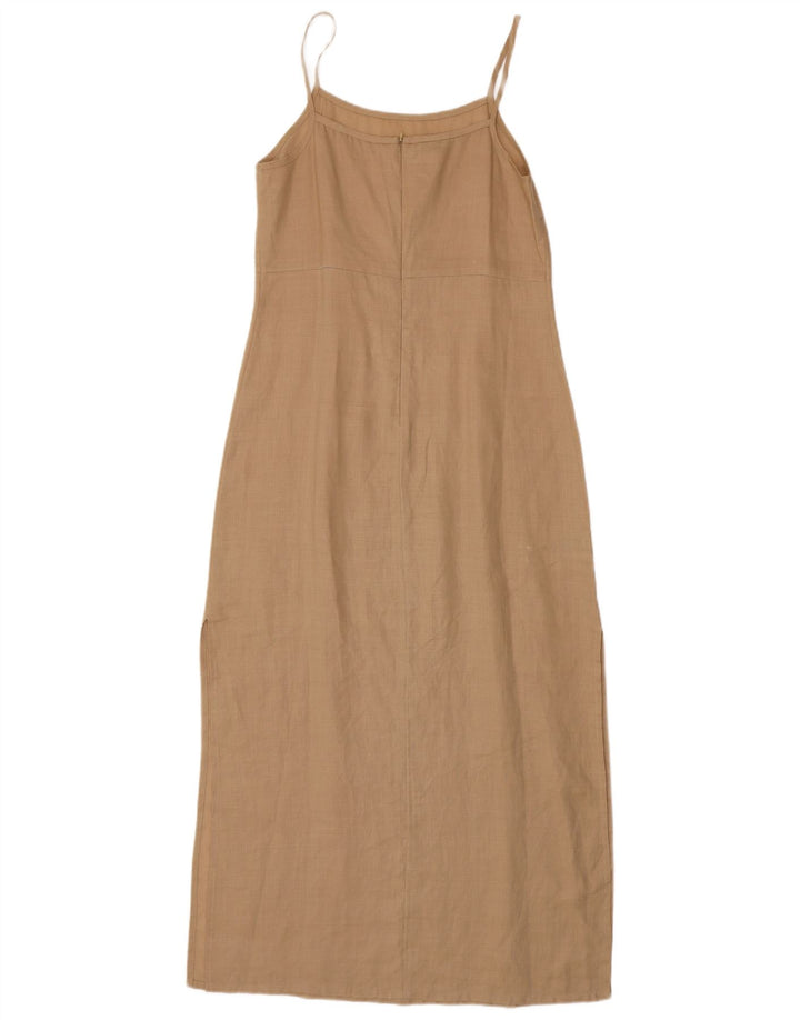 STEFANEL Damen Sommerkleid UK 8 Small Beige Ramie
