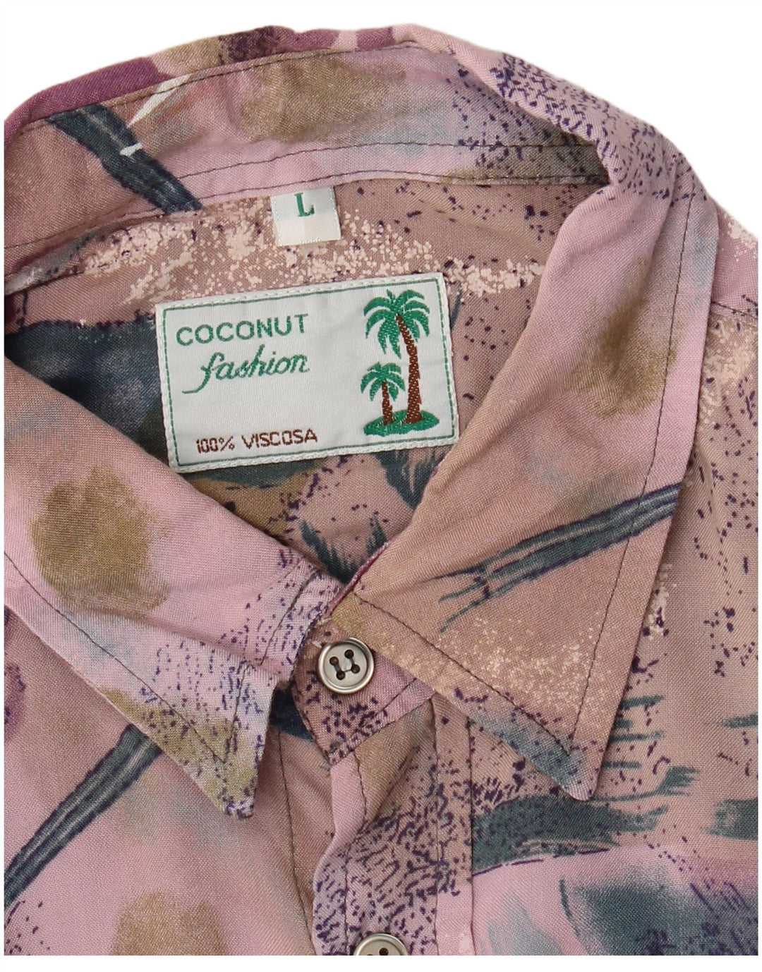 Coconut Herren-Kurzarmhemd, groß, mehrfarbig, Patchwork-Viskose