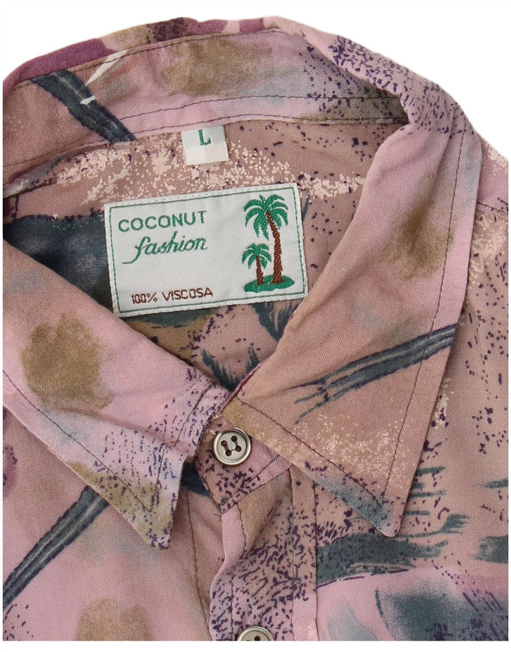 Coconut Herren-Kurzarmhemd, groß, mehrfarbig, Patchwork-Viskose