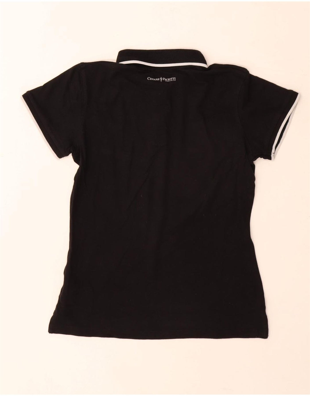 Cesare Paciotti Damen Poloshirt UK 12 Mittelschwarze Baumwolle