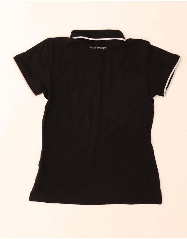 Cesare Paciotti Damen Poloshirt UK 12 Mittelschwarze Baumwolle