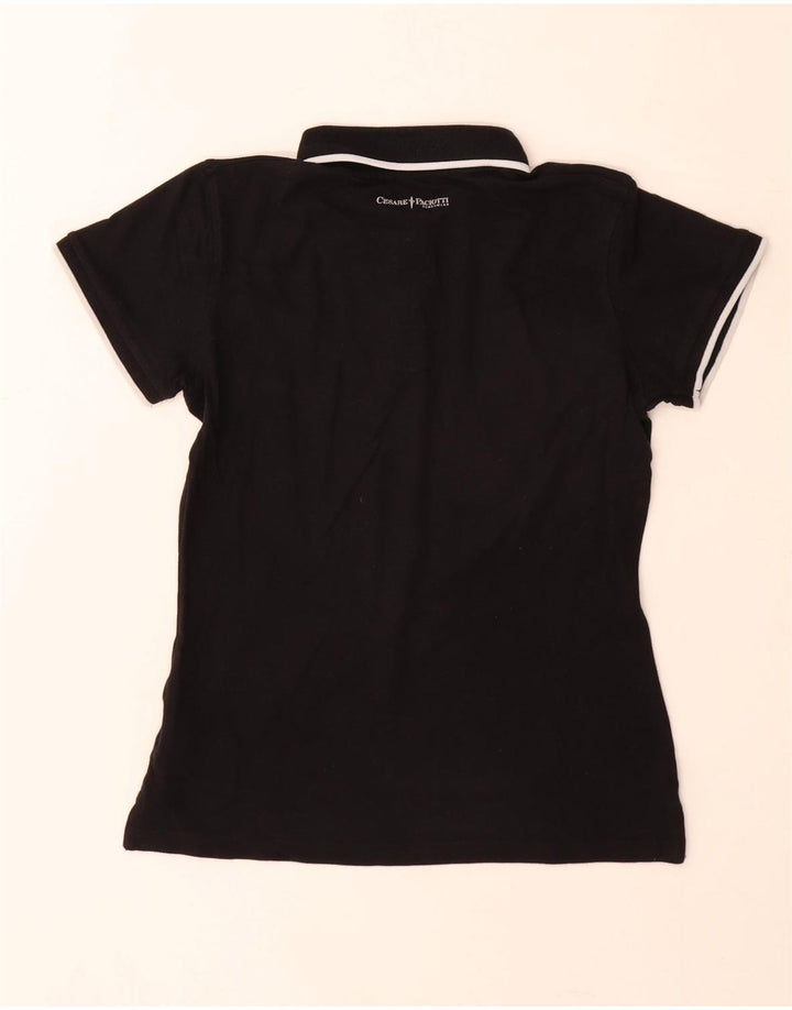 Cesare Paciotti Damen Poloshirt UK 12 Mittelschwarze Baumwolle
