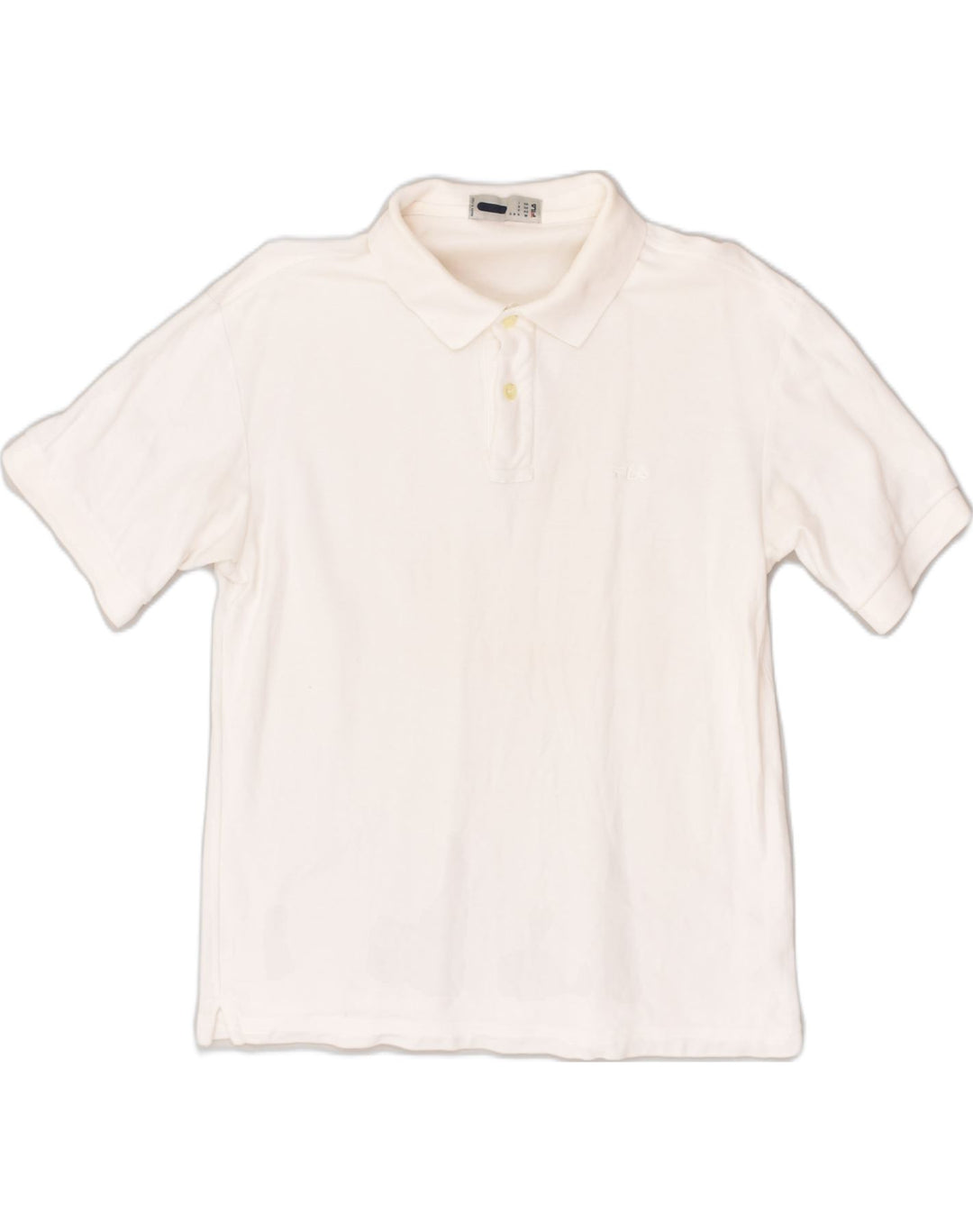 FILA Mens Polo Shirt Medium White Cotton | Vintage Fila | Thrift | Second-Hand Fila | Used Clothing | Messina Hembry 