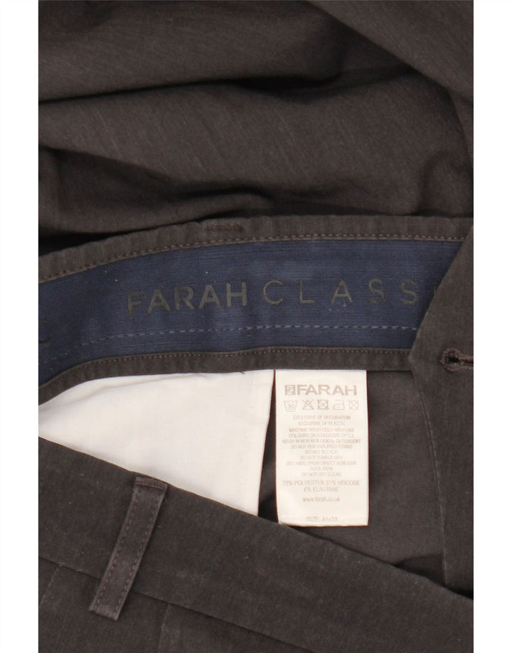 Farah Herren-Klassiker, schmale Anzughose, W44, L33, Grau, Polyester
