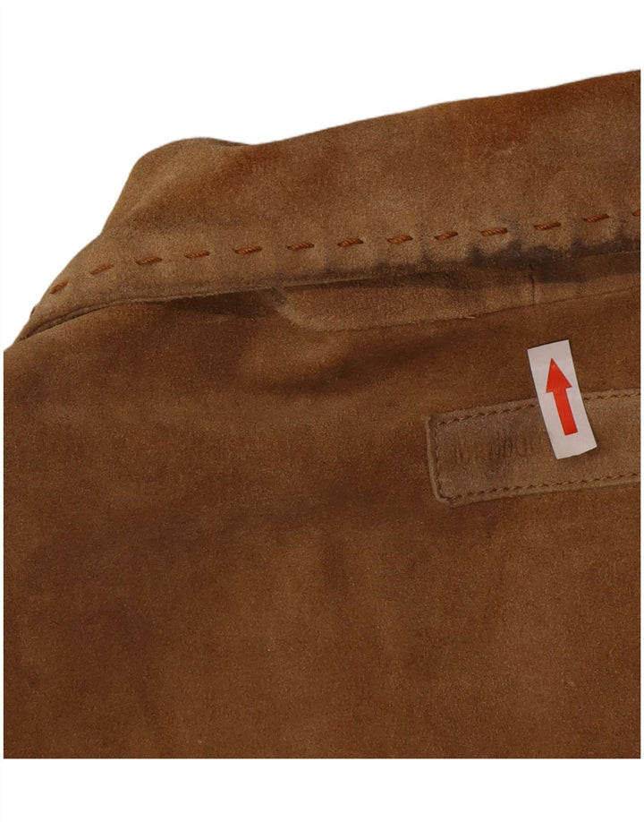 Marlboro Classics Herren Wildlederjacke UK 40 Large Beige Leder