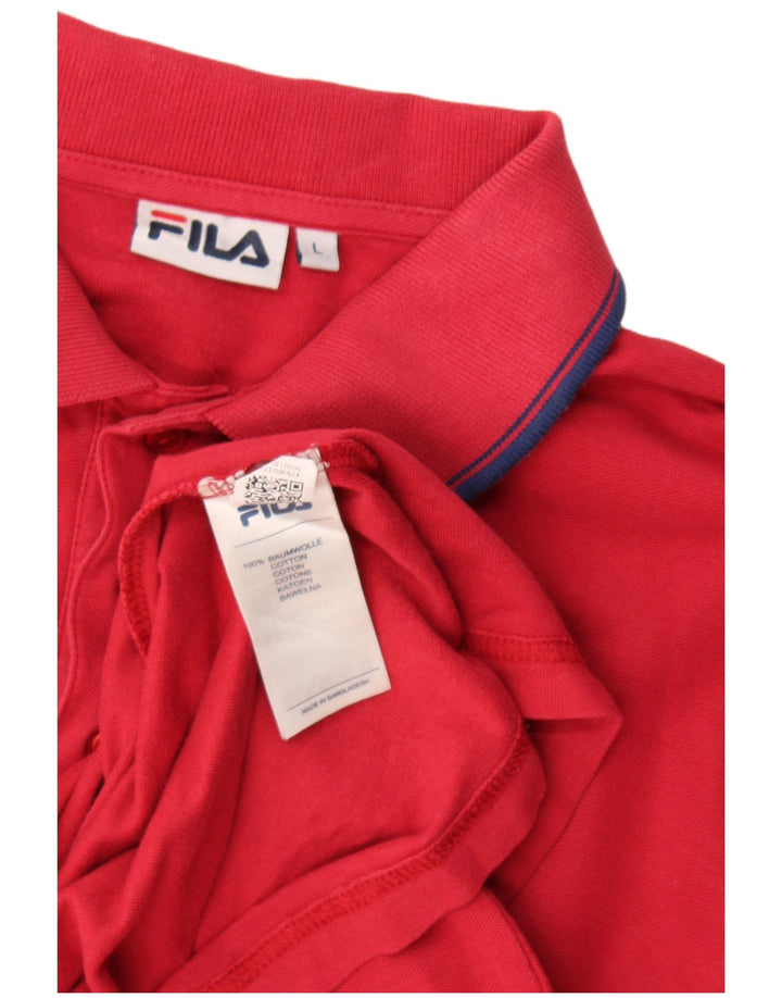 Fila Herren Poloshirt Large Rot