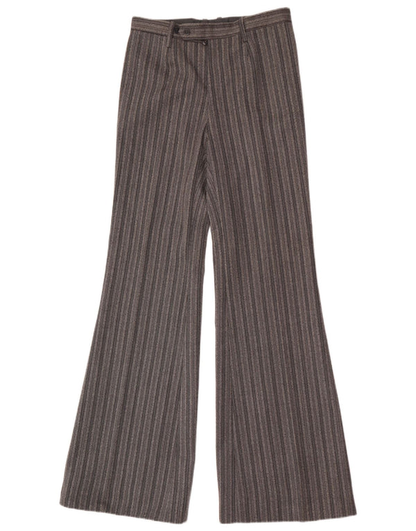 Vintage Herren Flare Freizeithose W28 L34 Grau gestreift