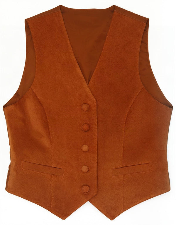 Vintage Damen Wildlederweste UK 12 Medium Beige Leder