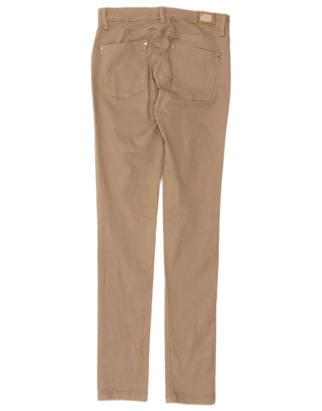 ZARA Damen Skinny Freizeithose EU 36 XS W26 L30 Beige Modal