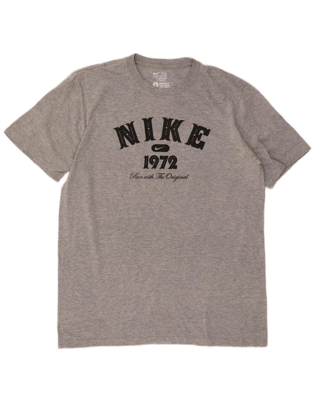 Nike Herren-T-Shirt mit normaler Passform, Grafik, Größe L, Grau meliert