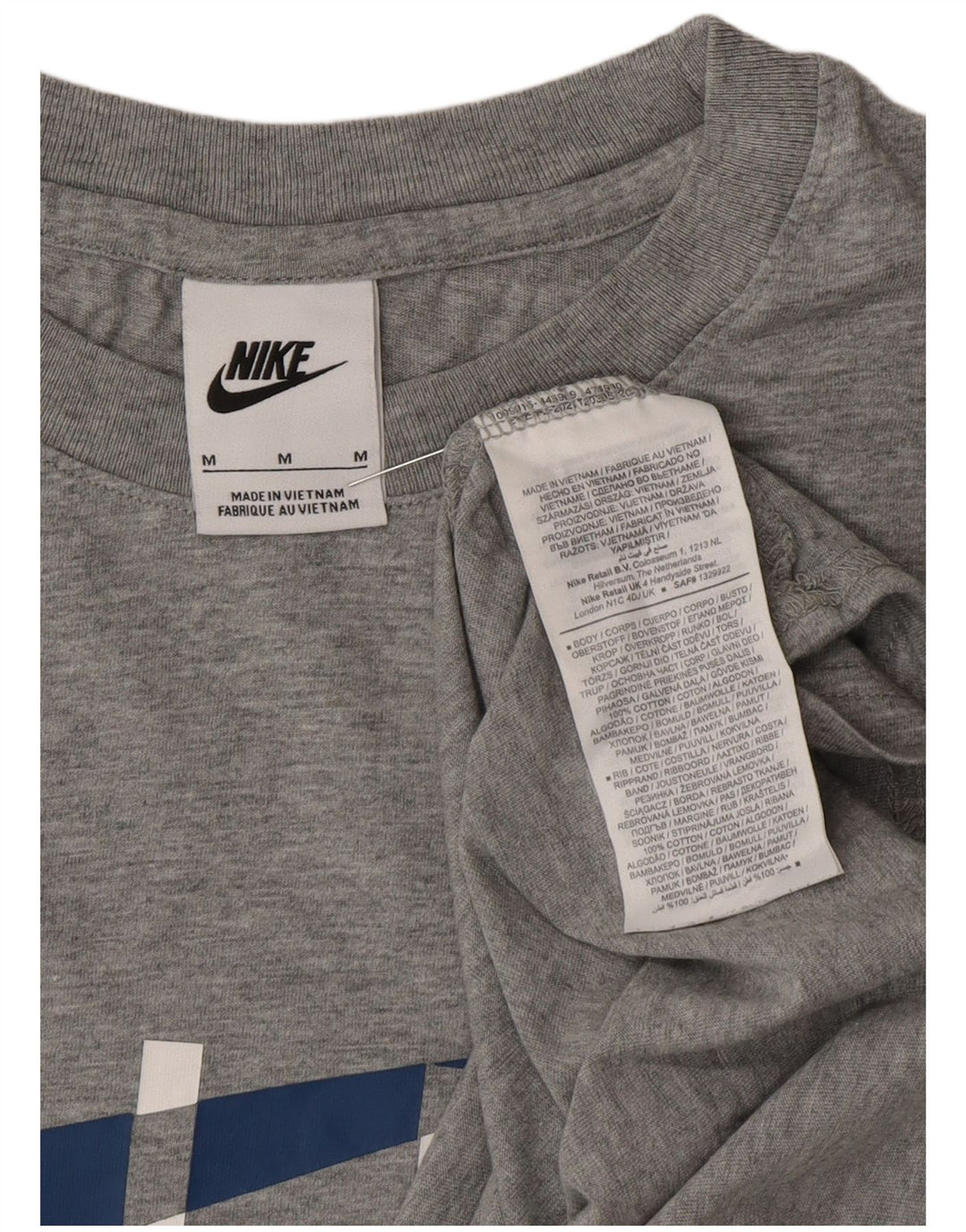 Nike Herren-T-Shirt mit Grafik, mittelgraue Baumwolle