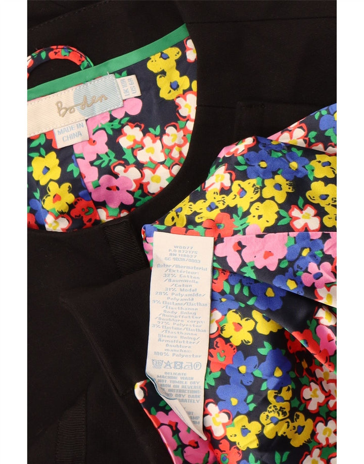 BODEN Womens Blazer Jacket UK 10 Small  Black Cotton