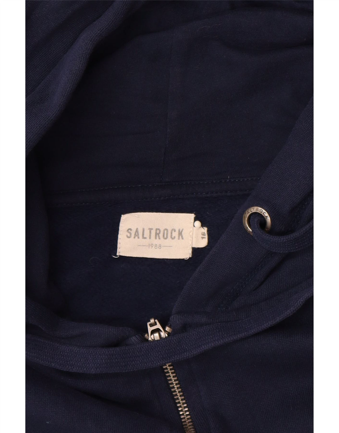 SALTROCK Damen-Kapuzenpullover in Übergröße mit grafischem Reißverschluss, Gr. 40, Marineblau