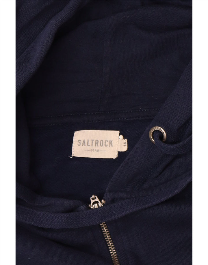 SALTROCK Damen-Kapuzenpullover in Übergröße mit grafischem Reißverschluss, Gr. 40, Marineblau