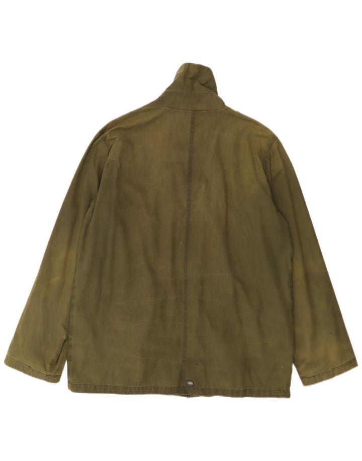 Crane Herrenjacke aus gewachster Baumwolle, UK 38, mittelgrüne Baumwolle