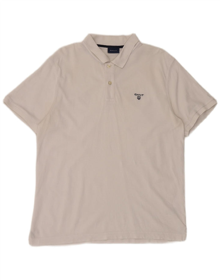 Gant Herren-Poloshirt, groß, aus weißer Baumwolle