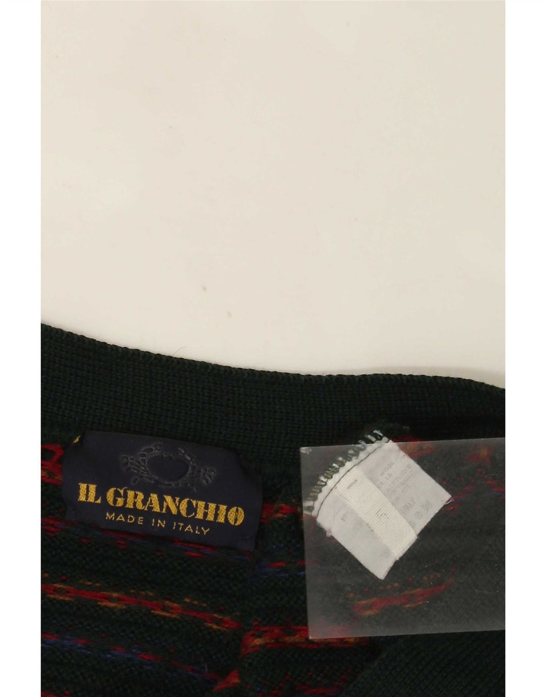 Il Granchio Herren-Strickjacke aus mittelgrüner, gestreifter Wolle