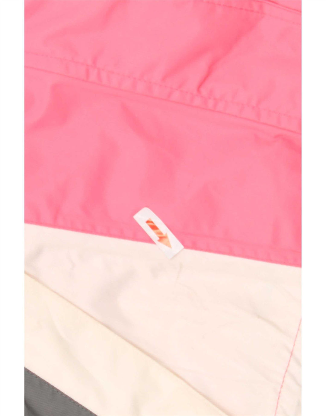 Vintage Damen Skijacke mit Kapuze UK 12 Mittelrosa Colourblock Polyamid