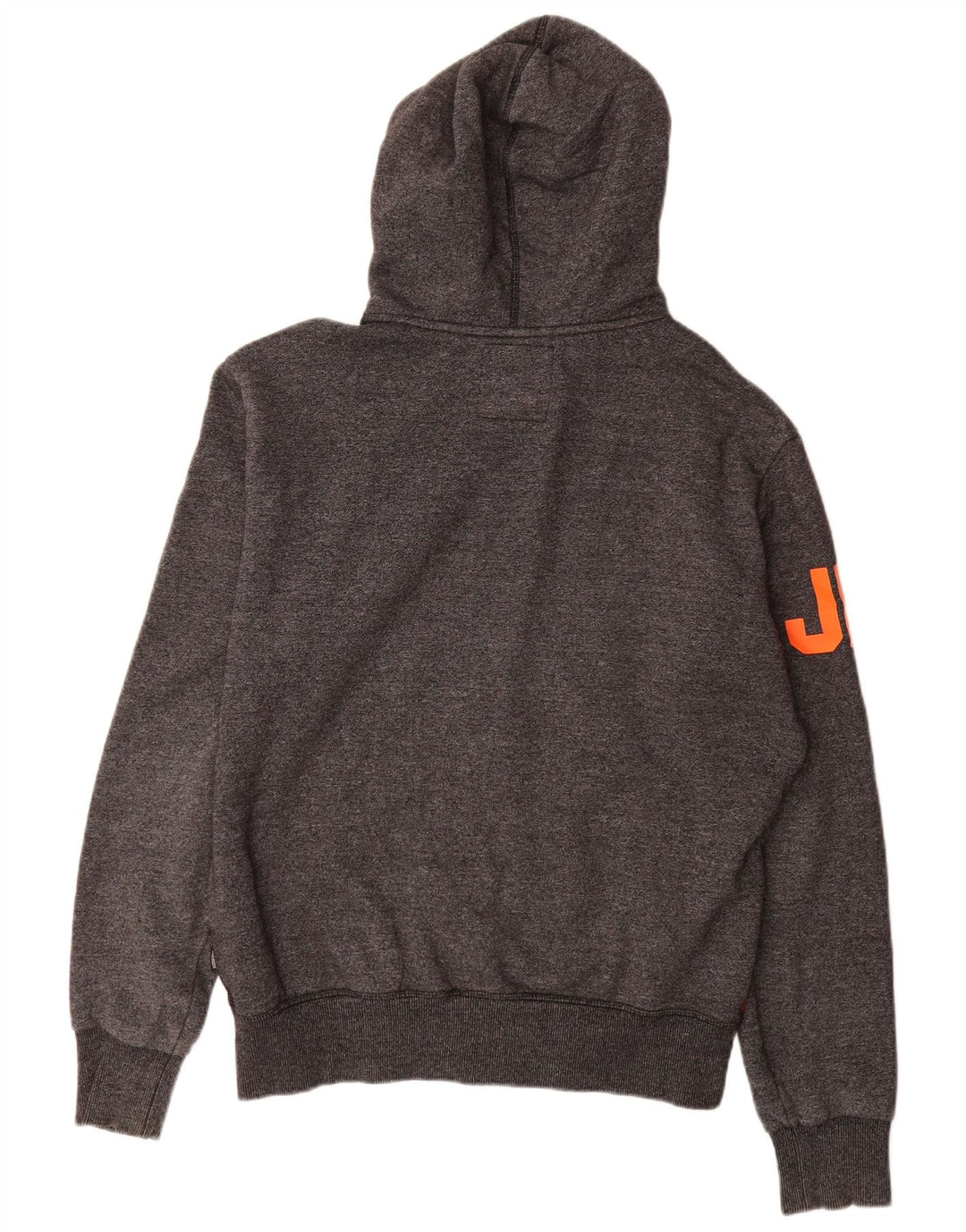 Superdry Herren-Kapuzenpullover mit grafischem Reißverschluss, groß, grau gefleckte Baumwolle