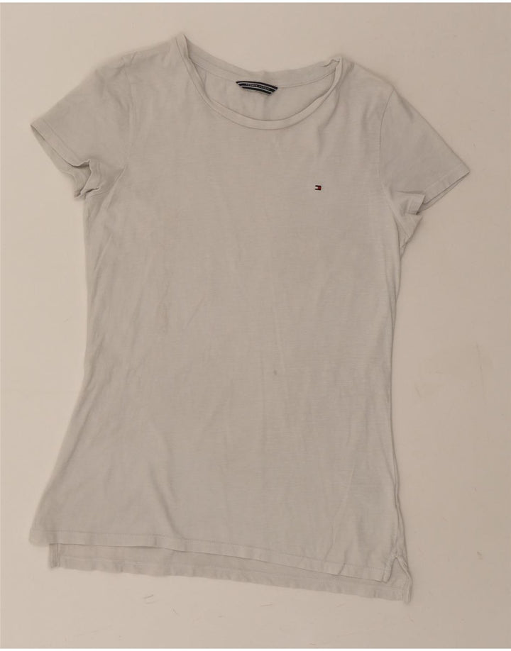 TOMMY HILFIGER Womens T-Shirt Top UK 12 Medium White Cotton Vintage Tommy Hilfiger and Second-Hand Tommy Hilfiger from Messina Hembry 