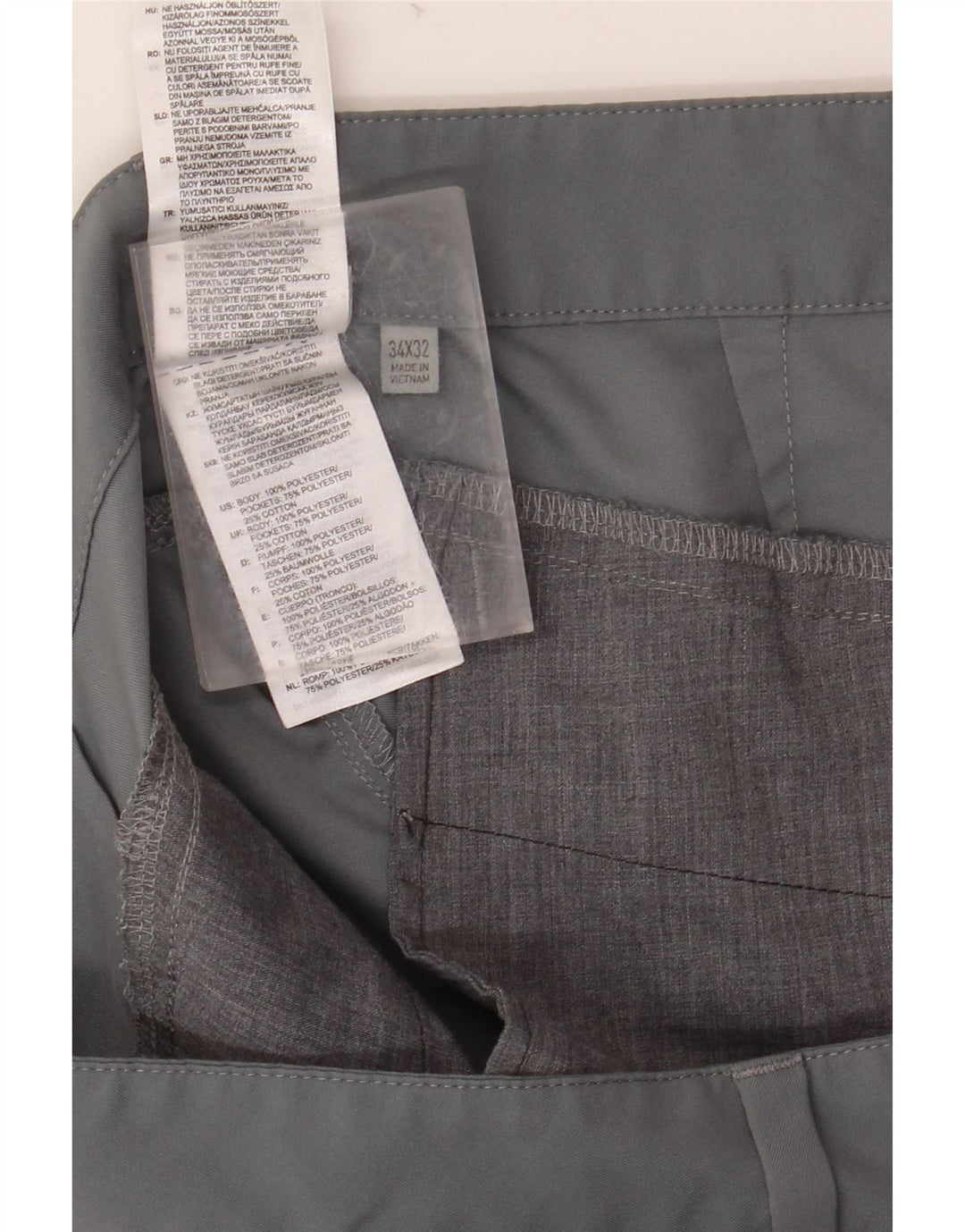 ADIDAS Herren Slim Chino Hose W34 L32 Grau Polyester