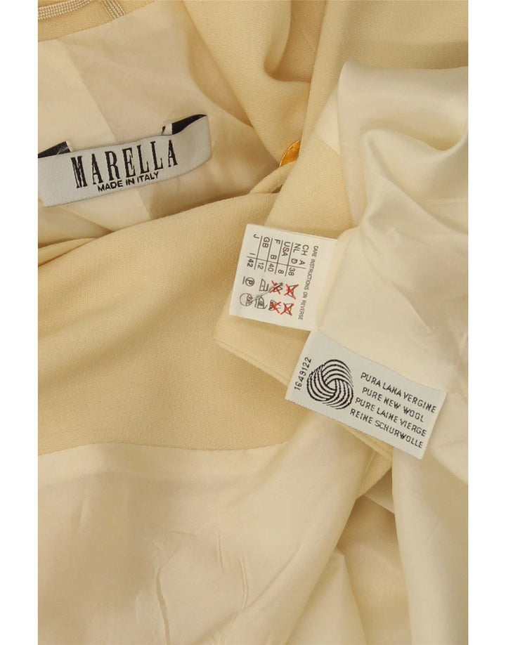 Marella Damen 1-Knopf-Blazerjacke UK 12 Mittelgelbe Schurwolle