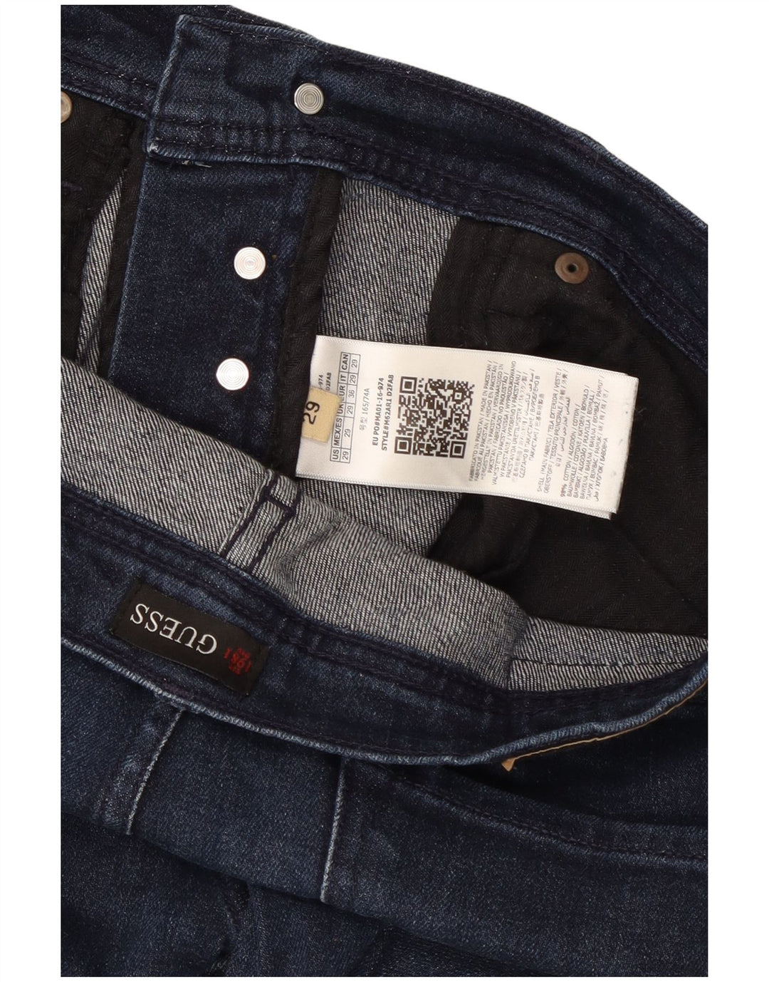 GUESS Herren Slim Jeans W29 L28 Marineblaue Baumwolle
