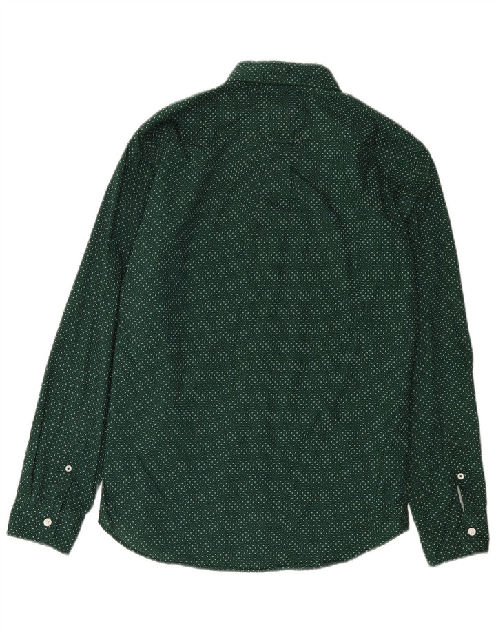American Eagle Herren-Hemd mit klassischer Passform, klein, grün gefleckte Baumwolle