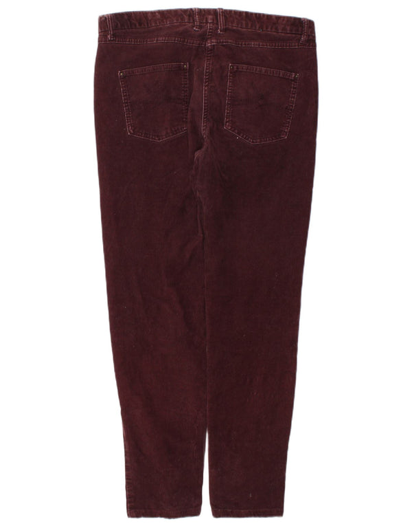 Marks & Spencer Damen Slim Cordhose UK 12 Medium W32 L27 Burgunderrot