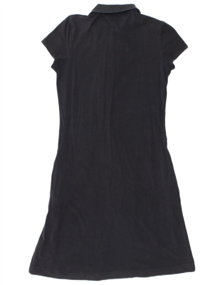 TOMMY HILFIGER Womens Ruffle Front Polo Dress UK 12 Medium Navy Blue