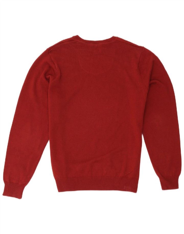 Marks & Spencer Herren Blauer Harbour-Pullover mit Rundhalsausschnitt Mittelrot