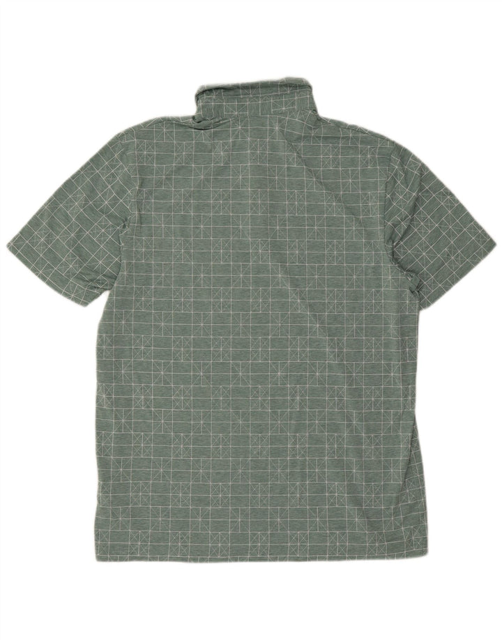 Adidas Herren Poloshirt Mittelgrünes geometrisches Polyester